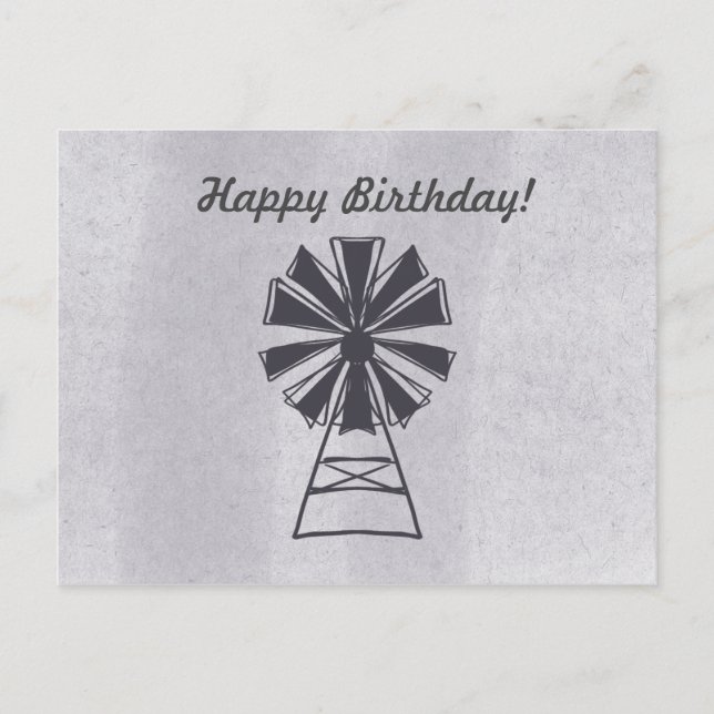 Carte Postale Joyeux Anniversaire Moulin à Vent de Toute Occasio (Devant)