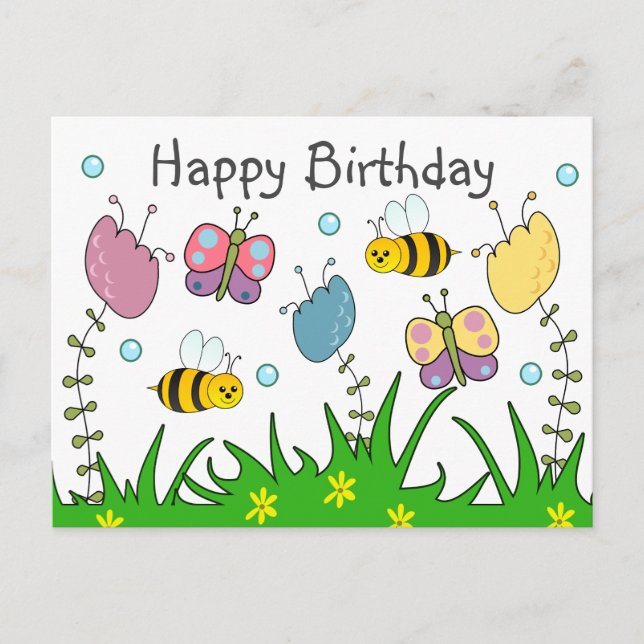 Carte Postale Joyeux Anniversaire Nature (Devant)