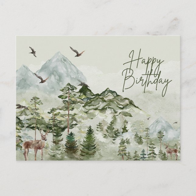 Carte Postale Joyeux Anniversaire Nature et Amour extérieur (Devant)