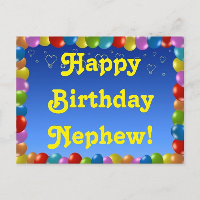 Carte postale Joyeux anniversaire Nephew (Devant)