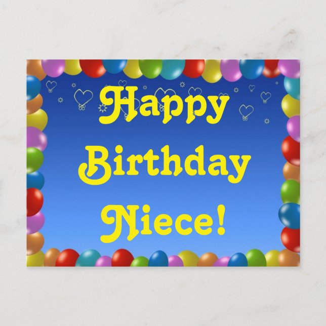 Carte postale Joyeux anniversaire nièce (Devant)
