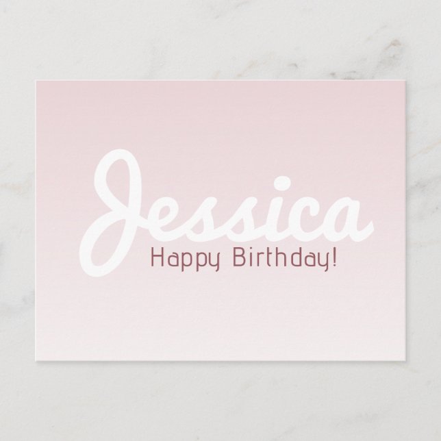 Carte Postale Joyeux Anniversaire, Nom personnalisable | Rose Om (Devant)