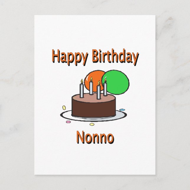 Carte Postale Joyeux Anniversaire Nonno Italien grand-père Anniv (Devant)