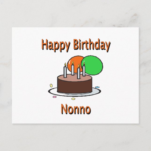 Carte Postale Joyeux Anniversaire Nonno Italien grand-père Anniv (Devant)