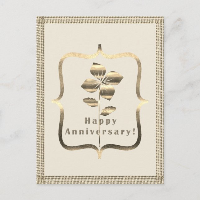 Carte Postale Joyeux Anniversaire Or (Devant)