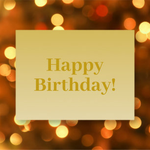 Carte Postale Joyeux anniversaire ! Or (couleur ombrée modifiabl