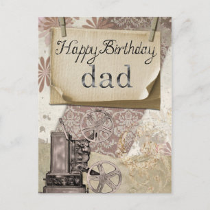 Carte Postale Joyeux anniversaire Papa Retro