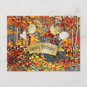 Carte Postale Joyeux Anniversaire, peinture d'art fin,