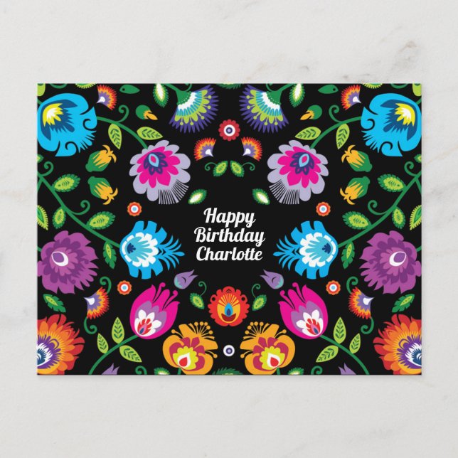 Carte Postale 🎁 Joyeux anniversaire personnalisable folklore ca (Devant)