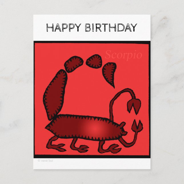 Carte Postale Joyeux Anniversaire Personnalisé Zodiac Scorpio Ca (Devant)