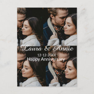 Carte Postale Joyeux anniversaire photo collage nom date simple