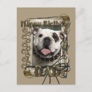 Carte Postale Joyeux Anniversaire - Pierres de pierre - Bulldog