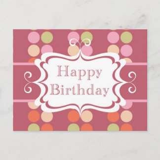 Carte Postale Joyeux anniversaire (poka dots)