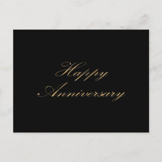 Carte Postale Joyeux Anniversaire police script or noir