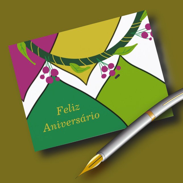 Carte Postale Joyeux anniversaire portugais (Créateur téléchargé)