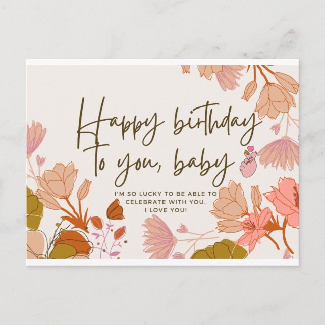 Carte Postale Joyeux anniversaire pour toi bébé (Devant)