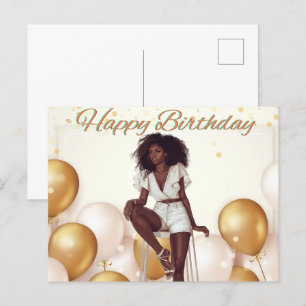 Carte Postale Joyeux Anniversaire Pour Vous Melanin Sista Black 