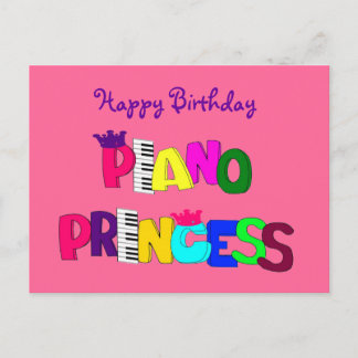 Carte Postale Joyeux Anniversaire Princesse de Piano