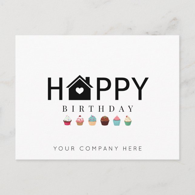 Carte Postale Joyeux Anniversaire Realty Cupcake (Devant)