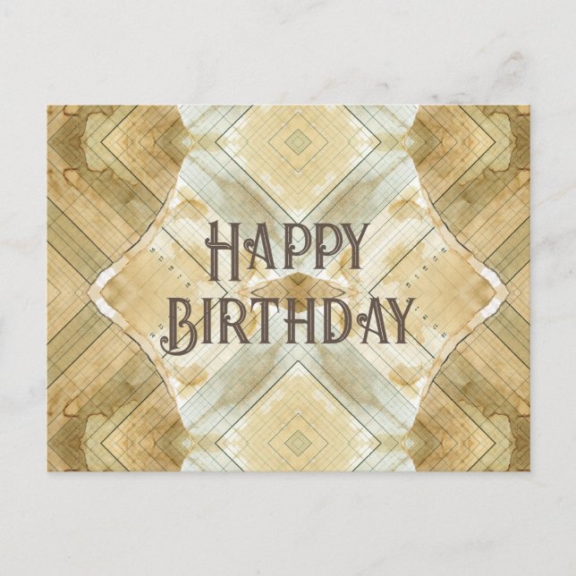 Carte Postale Joyeux Anniversaire Registre taché de café (Devant)