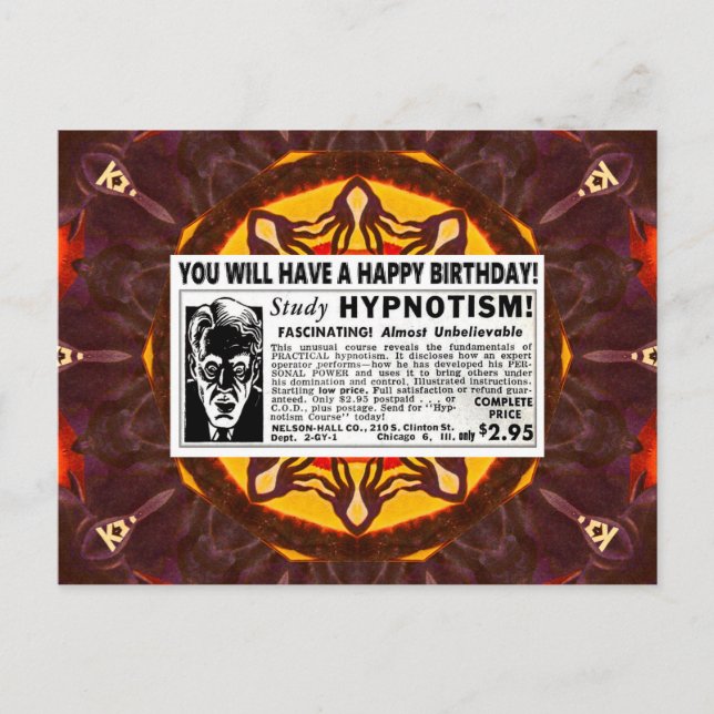 CARTE POSTALE JOYEUX ANNIVERSAIRE RÉTRO  (Devant)