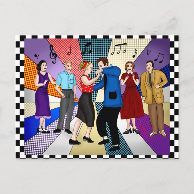 Carte Postale Joyeux anniversaire | Retro Nostalgic années 1950 (Devant)