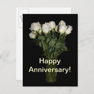 Carte Postale Joyeux Anniversaire Roses Blanches Photographie Fl