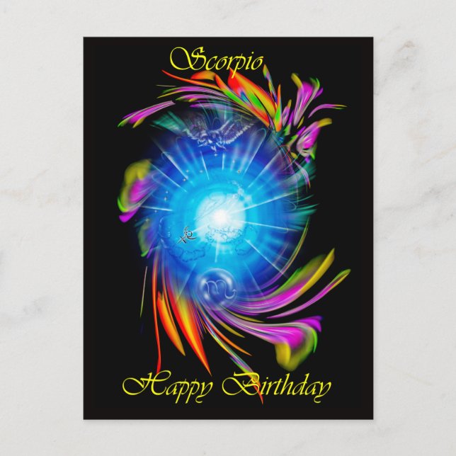 Carte Postale Joyeux Anniversaire Scorpio (Devant)