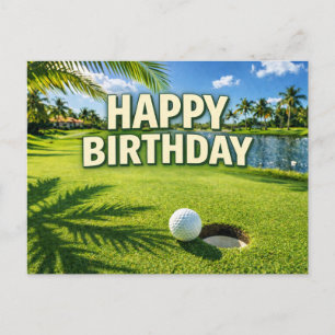 Carte Postale Joyeux Anniversaire sur le thème Golf Floride