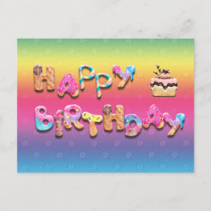 Carte Postale Joyeux Anniversaire Sweet Traite le texte arrière 