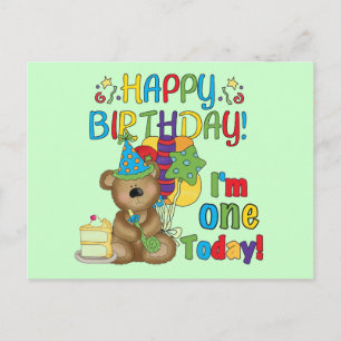 Carte Postale Joyeux anniversaire Teddy Bear 1er T-shirts et cad