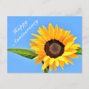 Carte postale Joyeux Anniversaire tournesol sur le