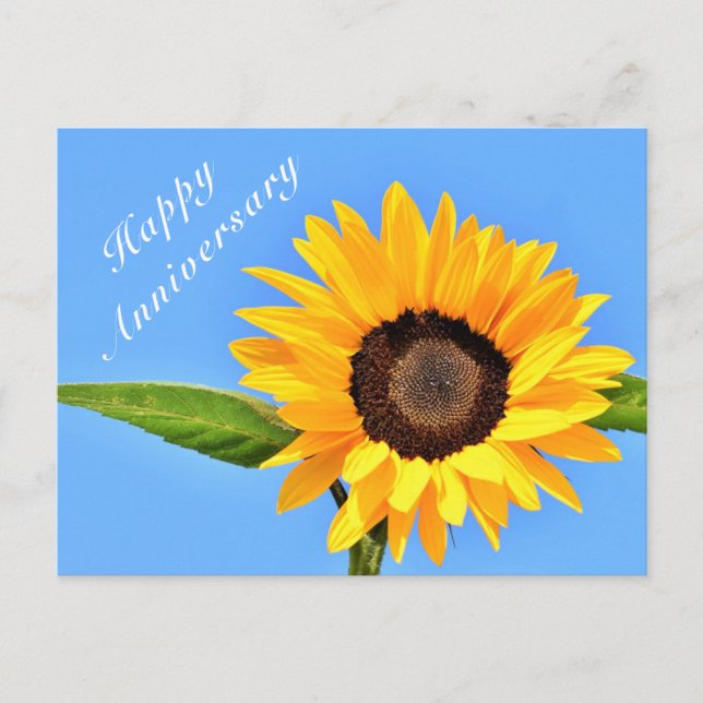 Carte postale Joyeux Anniversaire tournesol sur le (Devant)