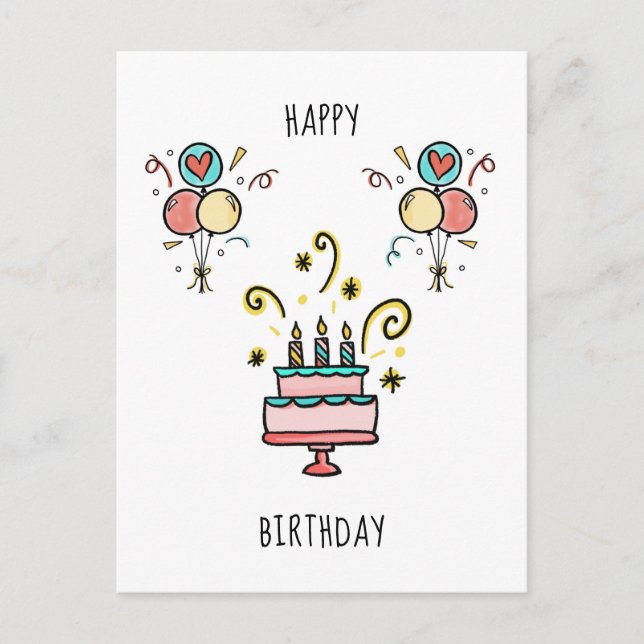 Carte Postale Joyeux Anniversaire | Tous mes vœux de bonheur pou (Devant)