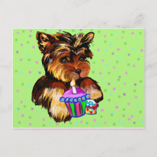 Carte Postale Joyeux anniversaire YORKIE POO