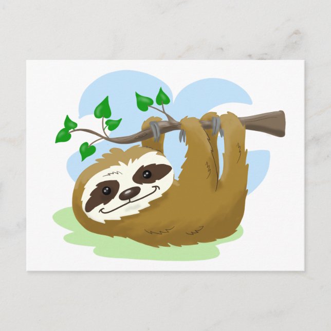Carte Postale Joyeux Arbre Sloth (Devant)