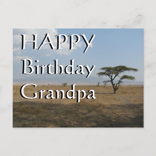Carte postale Joyeux B-day Grand-pa Serengeti Plai (Devant)