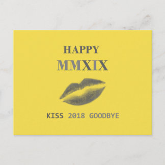 Carte Postale Joyeux baiser MMXIX 2018 au revoir