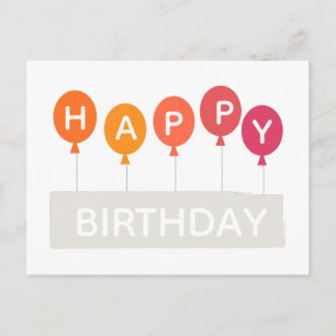 Carte Postale Joyeux ballons colorés d'anniversaire