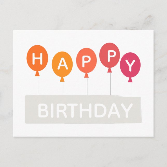 Carte Postale Joyeux ballons colorés d'anniversaire (Devant)