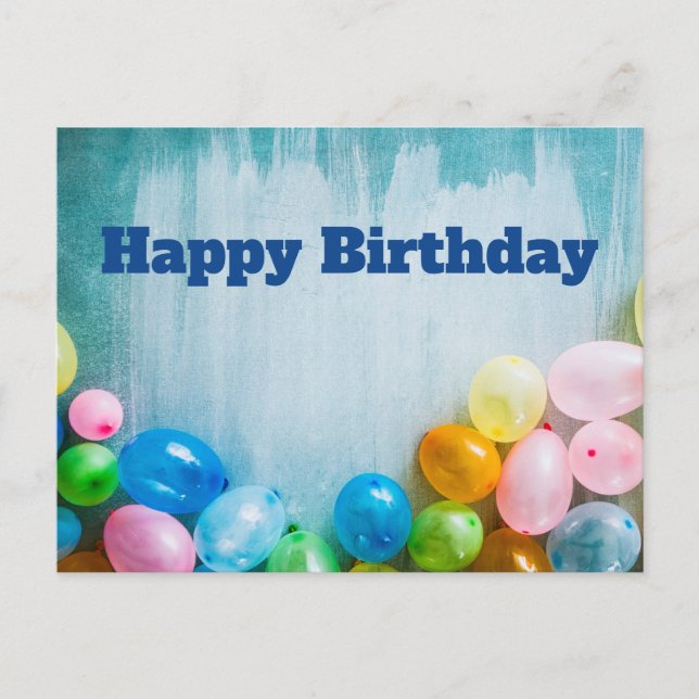 Carte Postale Joyeux Ballons d'anniversaire (Devant)