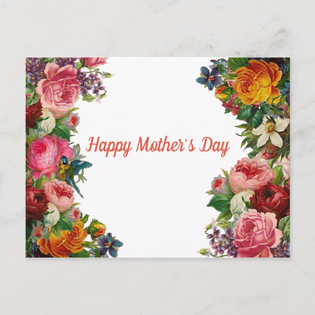 Carte Postale Joyeux Bouquet de fleurs de la Fête des Mères (Devant)