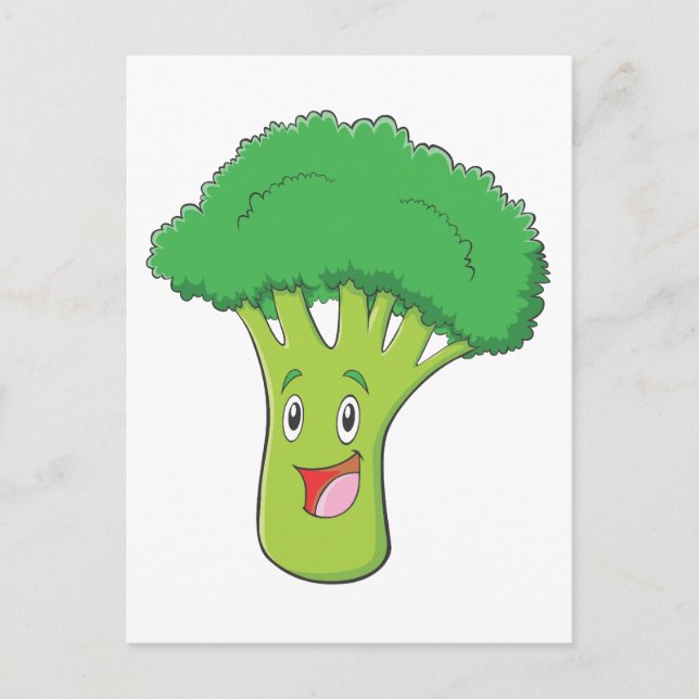 Carte Postale Joyeux Brocoli Légumes souriant (Devant)