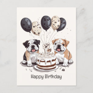Carte Postale Joyeux Bulldogs anglais