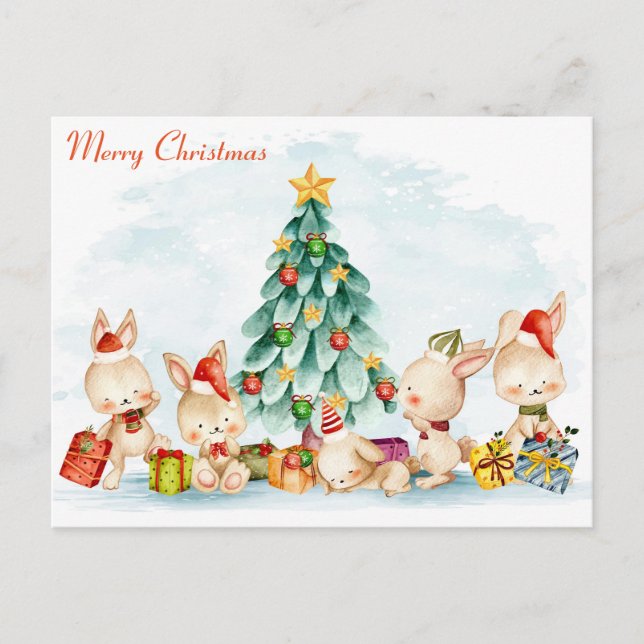 Carte postale Joyeux Bunnies Noël (Devant)