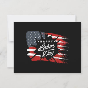Carte Postale Joyeux cadeau de la fête du travail drapeau améric