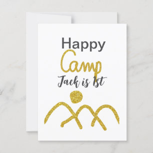 Carte Postale Joyeux camping campeur un anniversaire enfants sol
