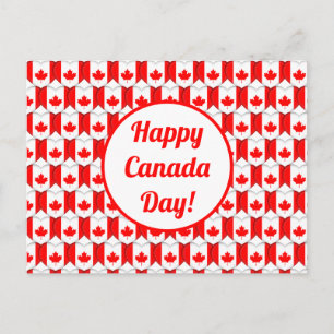Carte Postale Joyeux Canada Jour Fête Salutation Feuille d'érabl