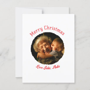 Carte Postale Joyeux cercle photo de la petite-mère de Noël