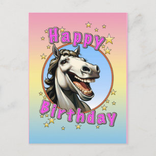 Carte Postale joyeux cheval d'anniversaire